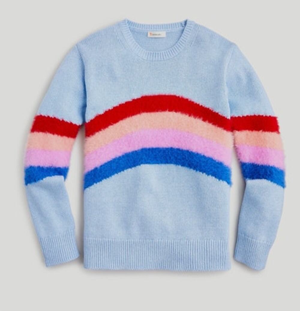 Crewcuts by J.Crew Girls' Fuzzy Rainbow Sweater Size 8
